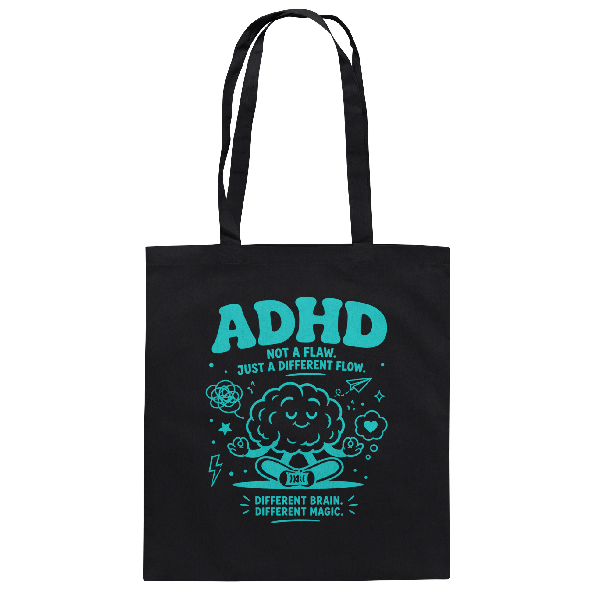 ADHD - Not a flaw. Just a different flow. Jutebeutel